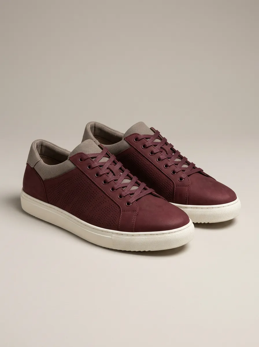 Men's Everyday Perforated Leather Casual Sneakers