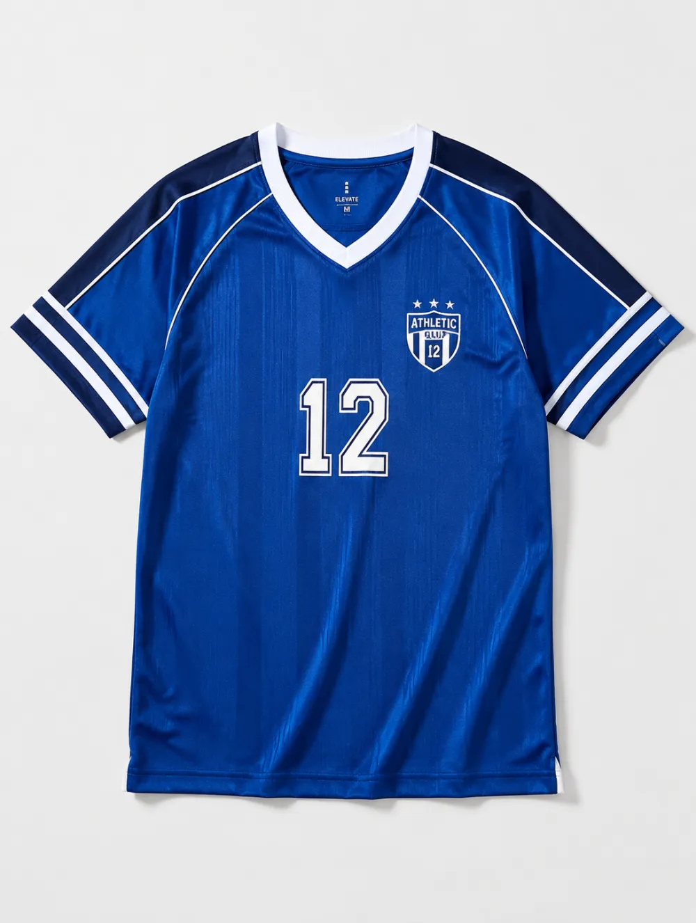 Unisex Athletic Club Number 12 Blue Printed Soccer Jersey