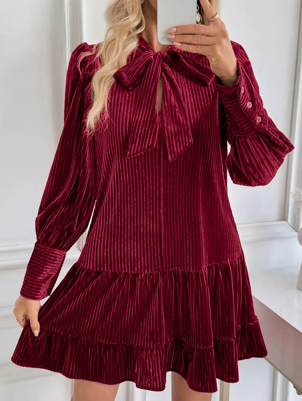 Retro Hot Sale Velvet Mini Dress