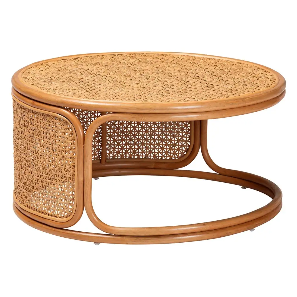 Round Rattan Peel Coffee Table