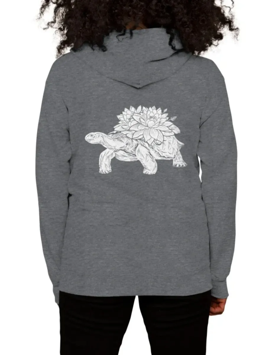Turtle and Lotus Print Hoodie