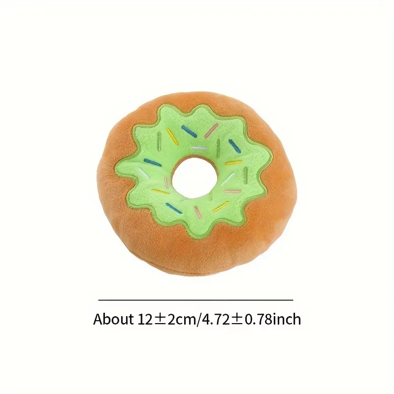 Colorful Plush Donut Dog Toy
