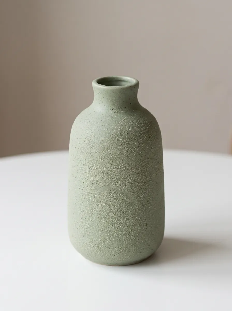 Relaxed Minimalist Textured Ceramic Table Vase