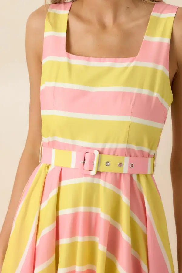 Striped Sunbeam Midi Dress
