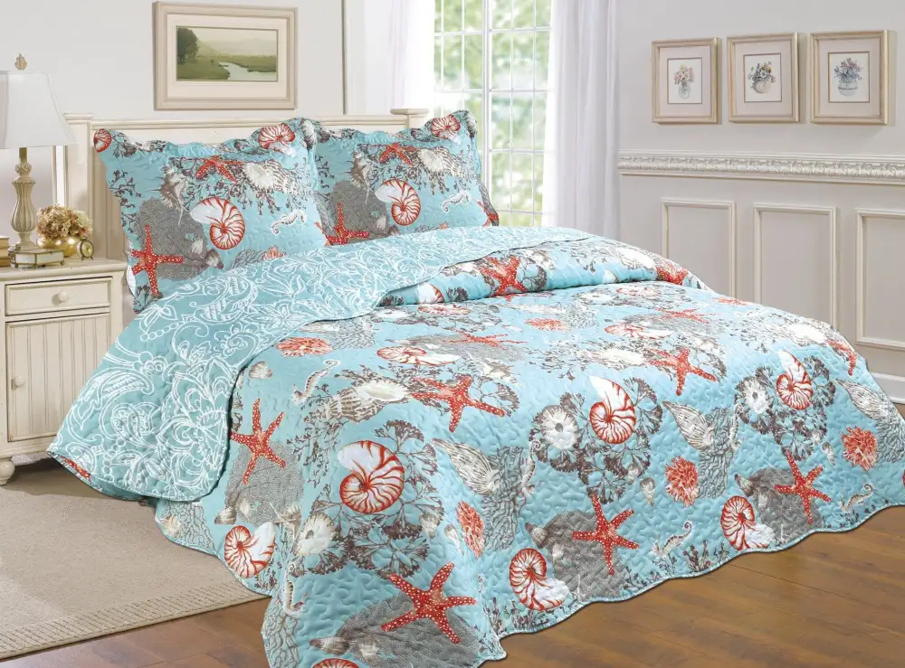 Soft Cotton Reversible Quilt Bedding Set