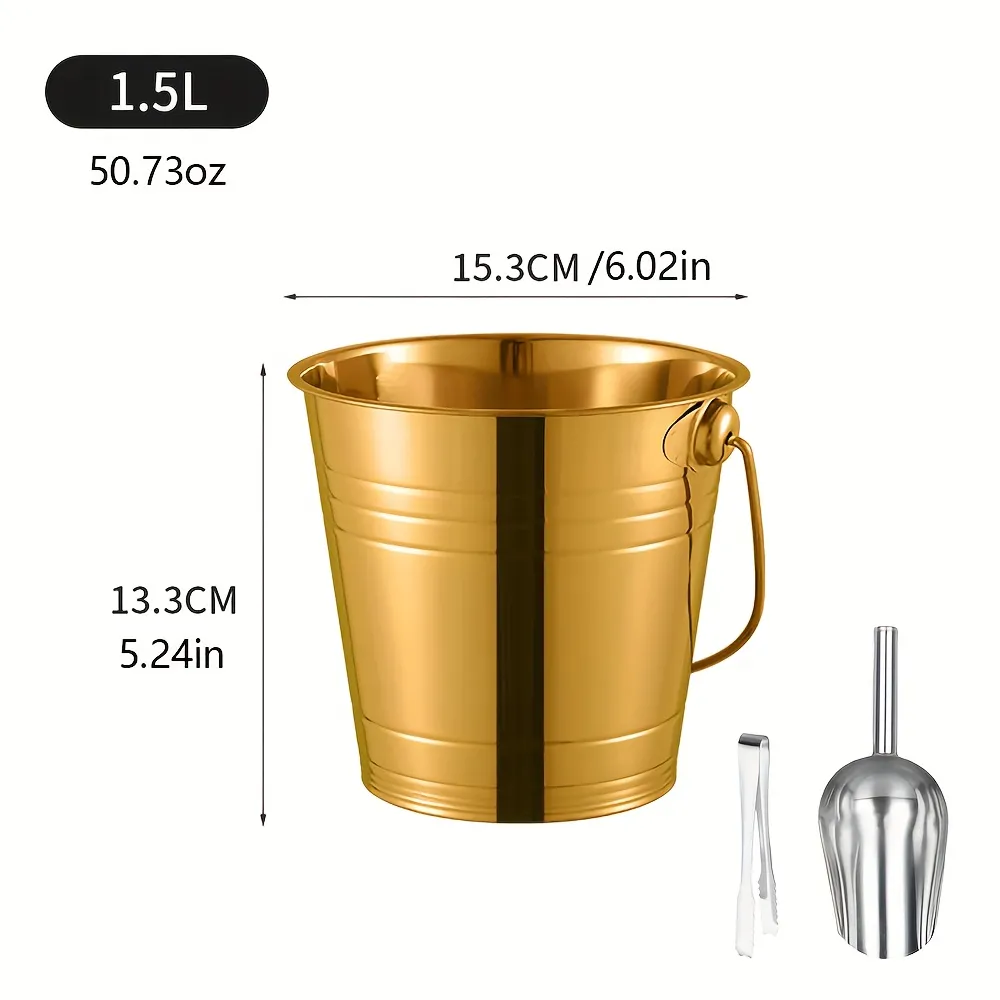 Dual-Color Stainless Steel Cold Drink Ice Bucket