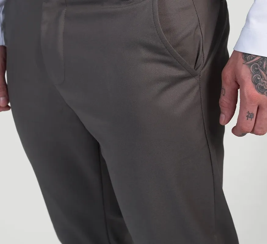 Grey Stretch Pants Clean Cut