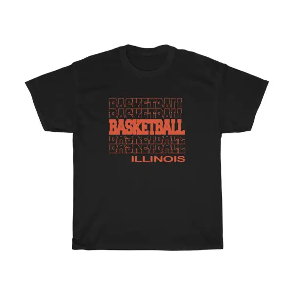 Basketball Illinois in Modern Stacked Lettering