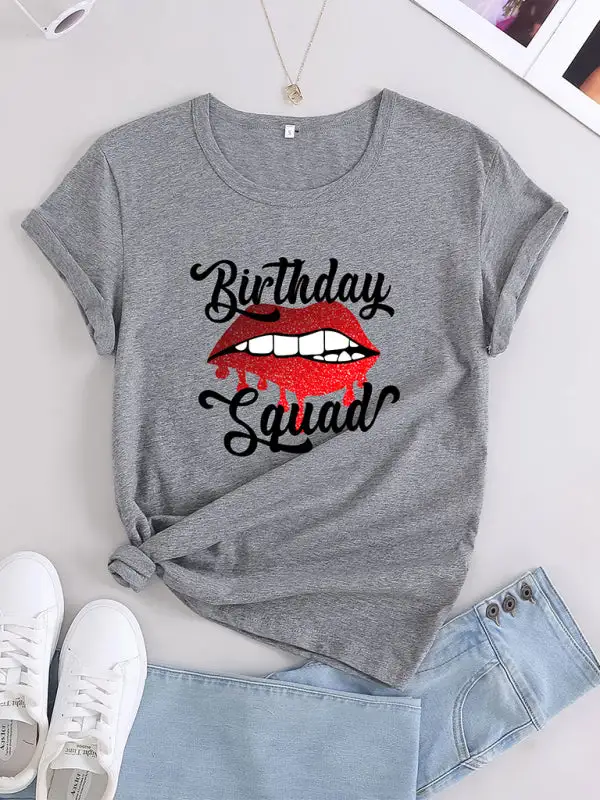 Polished Round-Neck Collared Short-Sleeve Knit T-Shirt