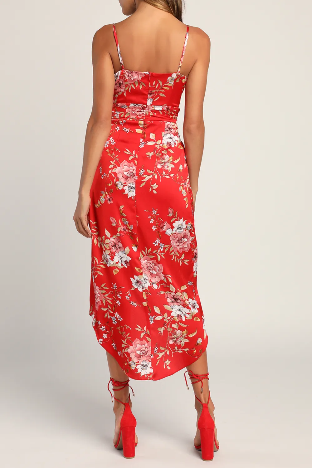 Casual Style Floral Print Tulip Skirt Midi Dress