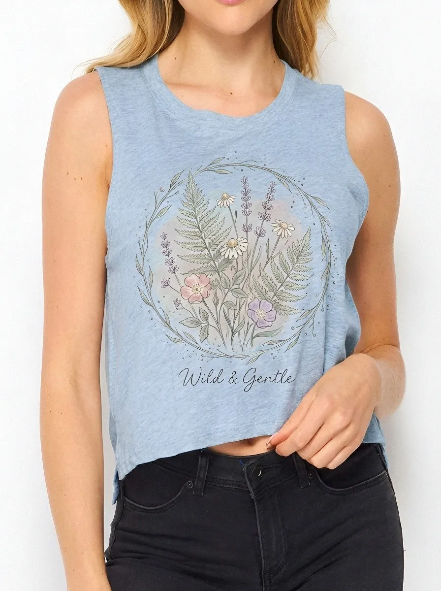 Women's Botanical Wildflower Wild & Gentle Printed Tank Top