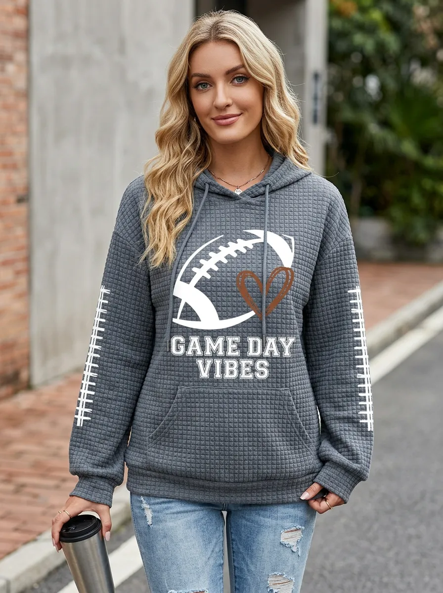 Women's Sport Gridiron Day Vibes Heart Graphic Hoodie