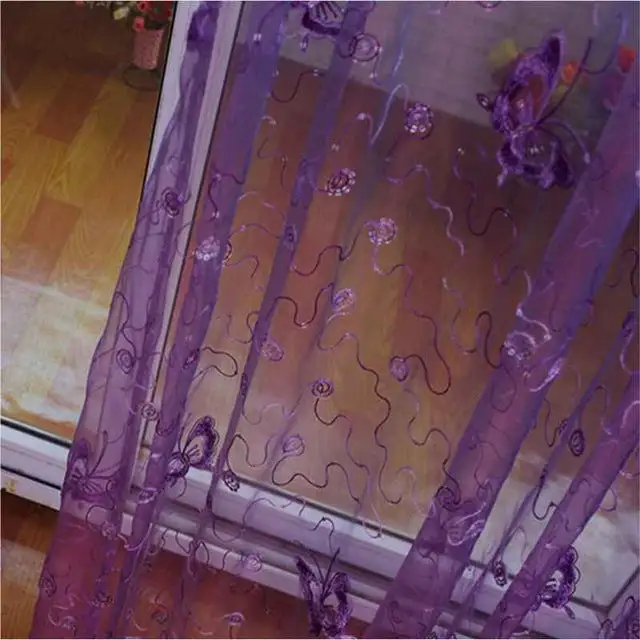 Butterfly Embroidered Curtain Panel