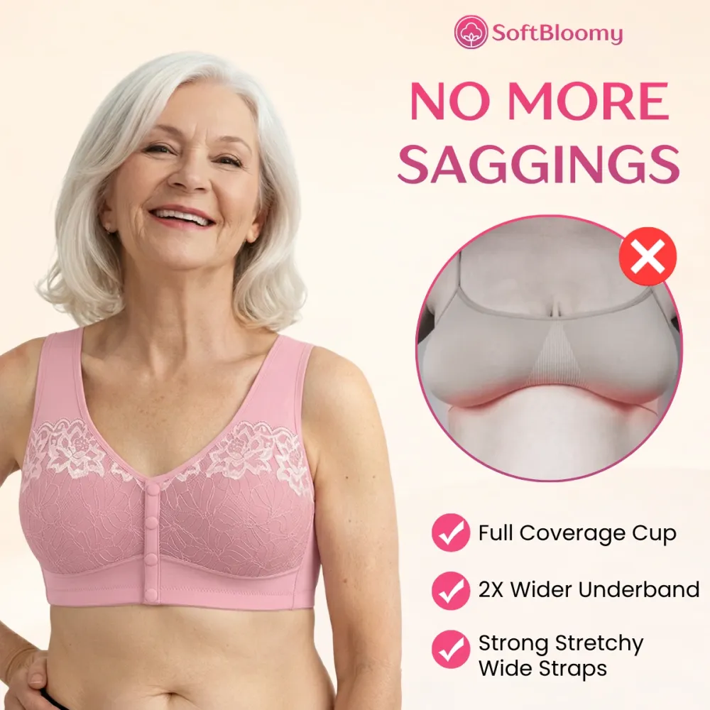 Easy-On Front Closure Cotton Comfort Shaping Bra for Seniors