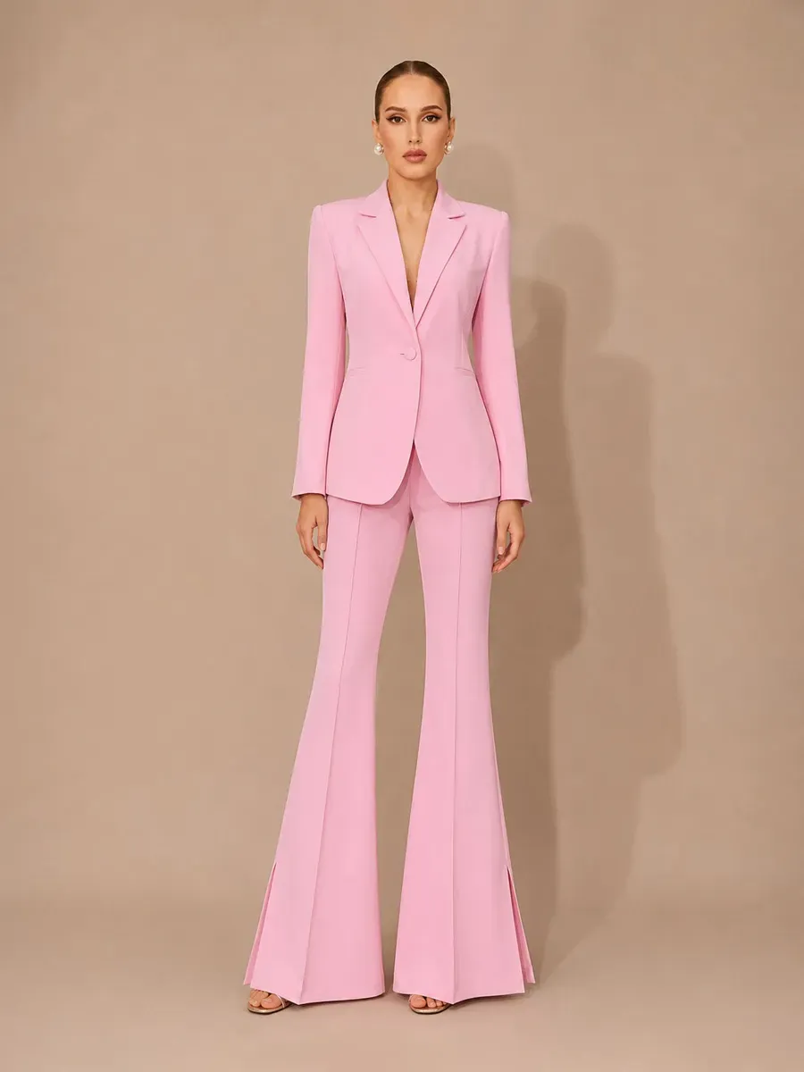 Maia Blazer and Flared Trousers Two Piece Set
