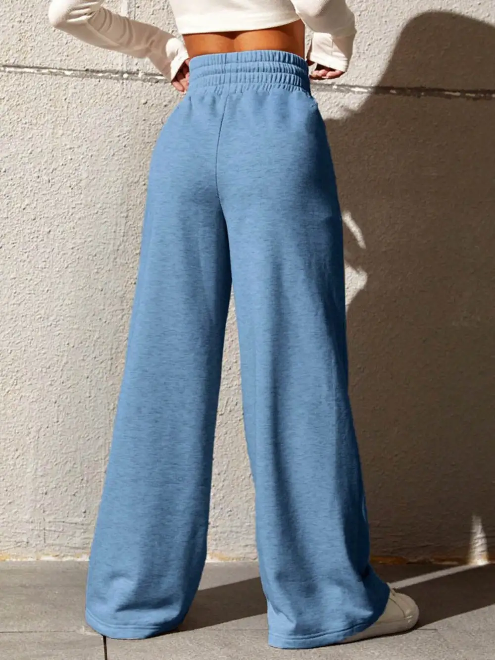 Wide Leg Drawstring Waist Pants