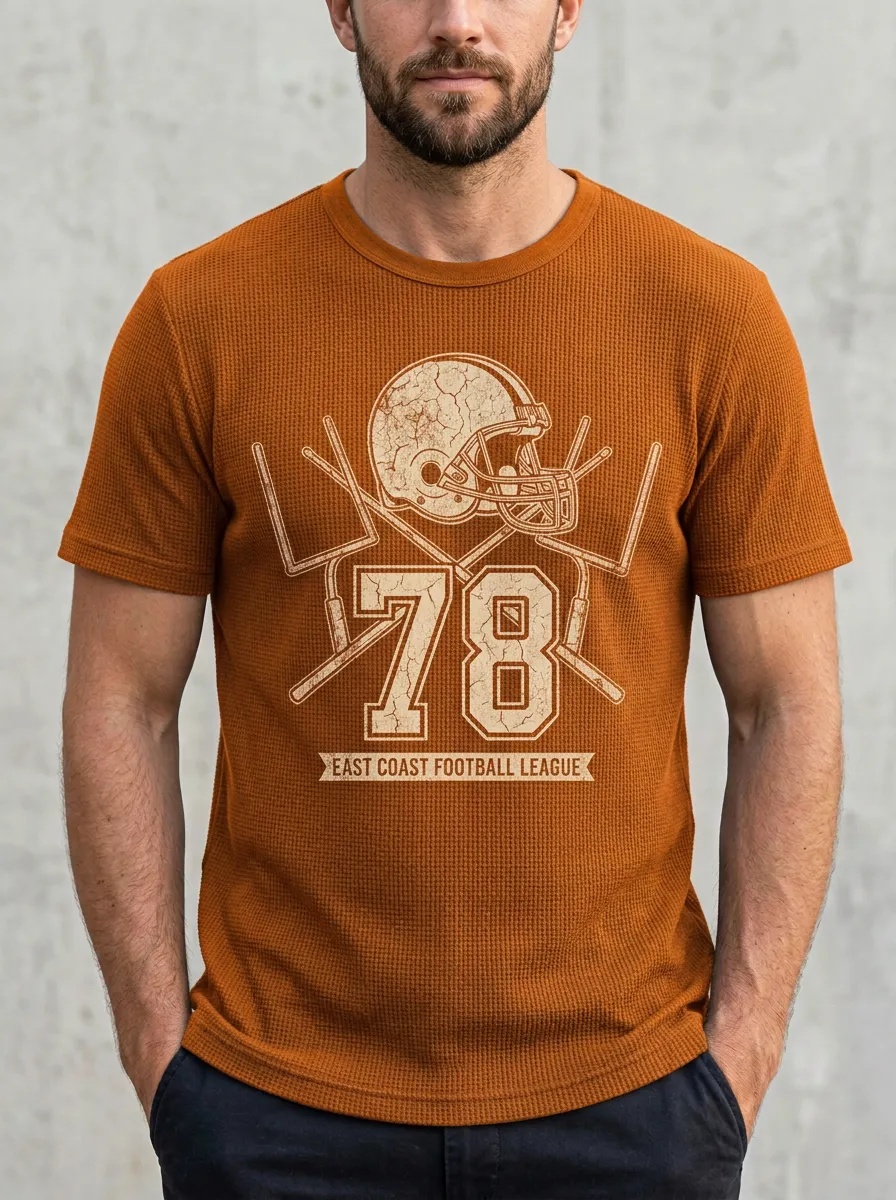 Men's American Football 78 Helmet Goalpost Printed T-shirt