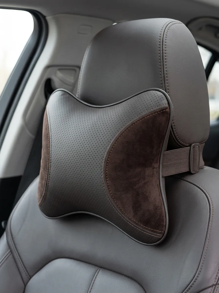 Refined Textured-Look Car Neck Support Pillow