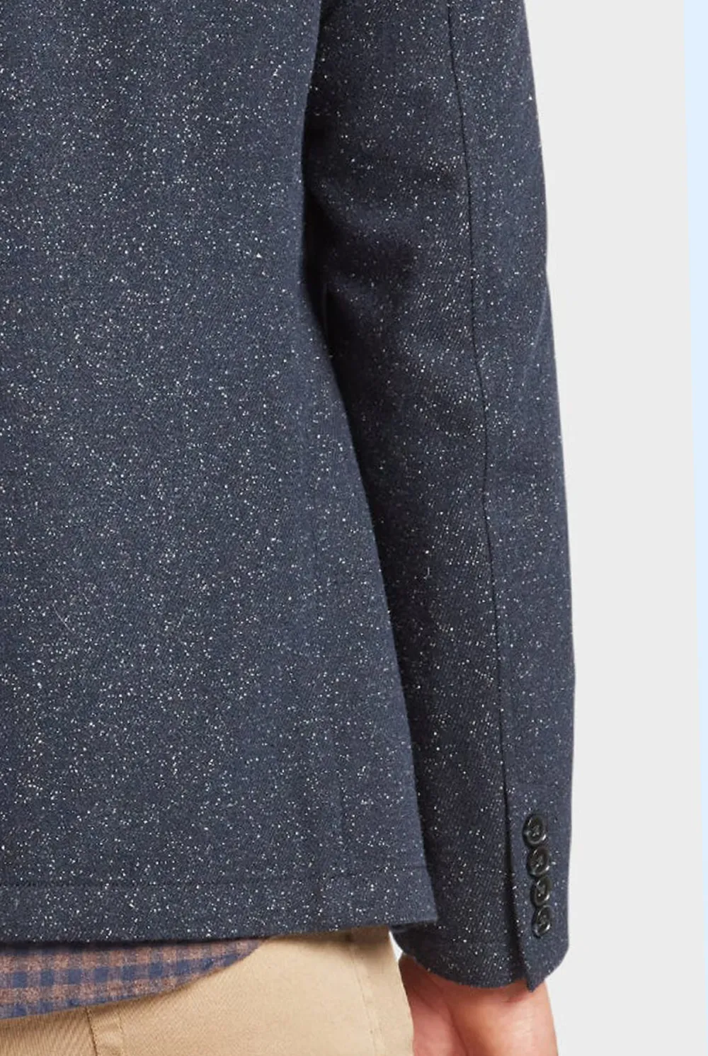 Textured Wool Blend Unstructured Blazer Jacket