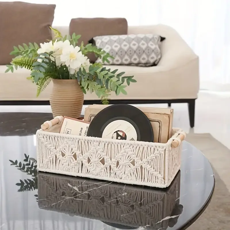 Hand-Woven Bohemian Storage Basket