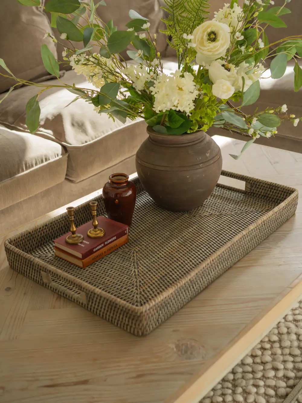 Rattan Ottoman Tray