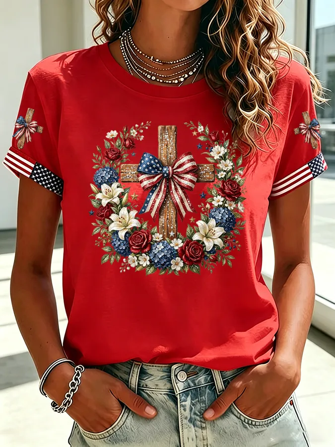 Women'S 250Th Anniversary Animal Dog Printed Casual T-Shirt