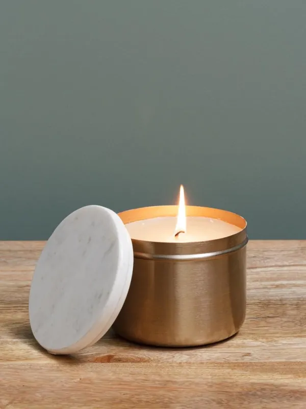 Marble Lid Decorative Candle Jar