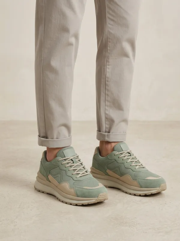 Unisex Suede Mesh Casual Print Sneakers