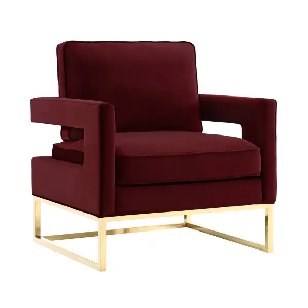 Geometric Modern Velvet Upholstered Accent Chair