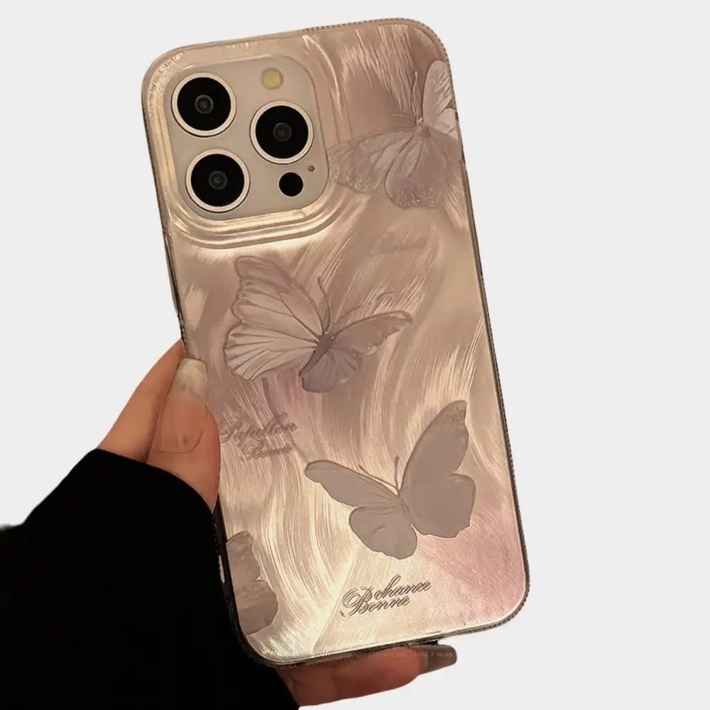 Butterfly Cat Textured Wave Phone Case