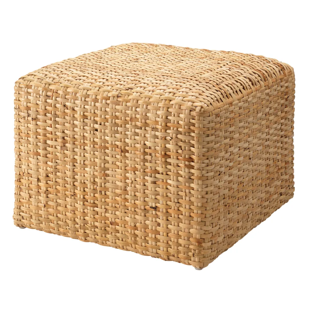 Sculpted Classic Rattan Ottoman