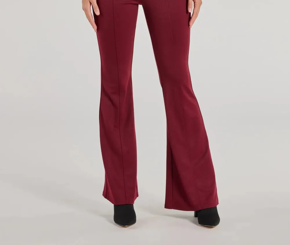High-Rise Wide-Leg Straight-Leg Belted Pants