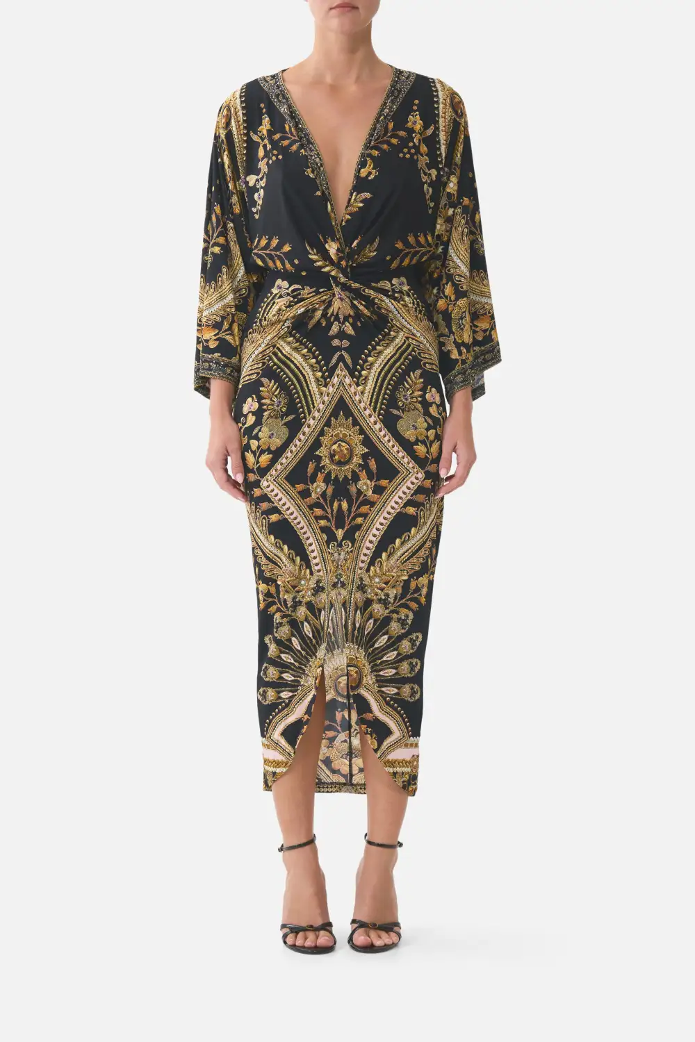 Long Split Front Twist Dress