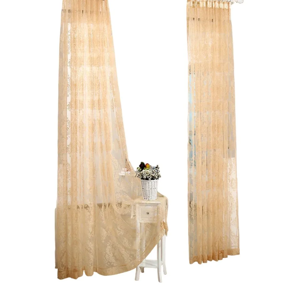 Sheer Floral Curtain Panel