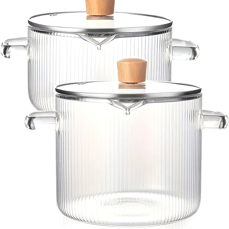 Multi-Purpose Glass Noodle Pot with Easy Pour Spout, Kitchen Tool for Noodles and Soup