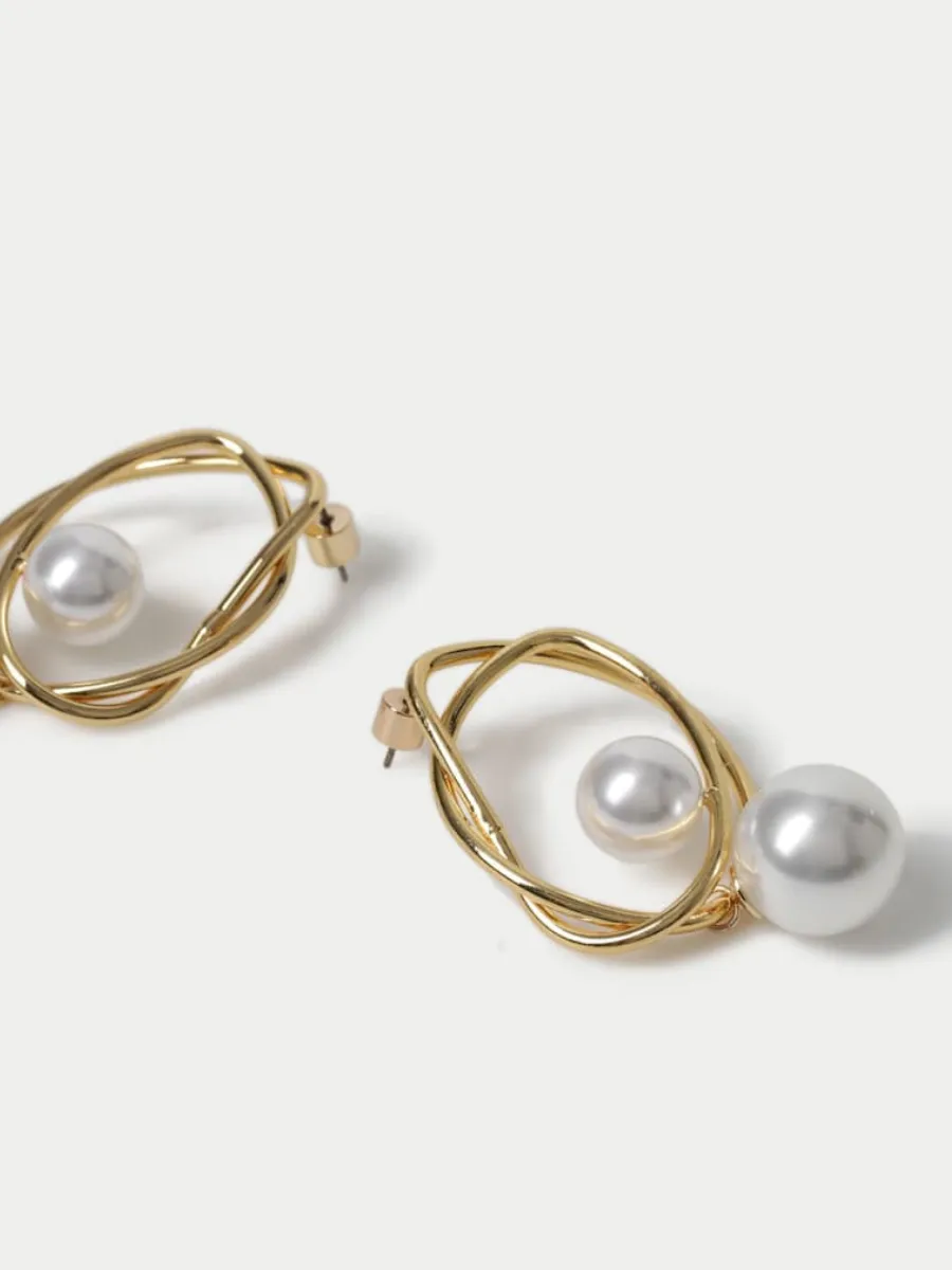 Twist Pearl Drop Earrings