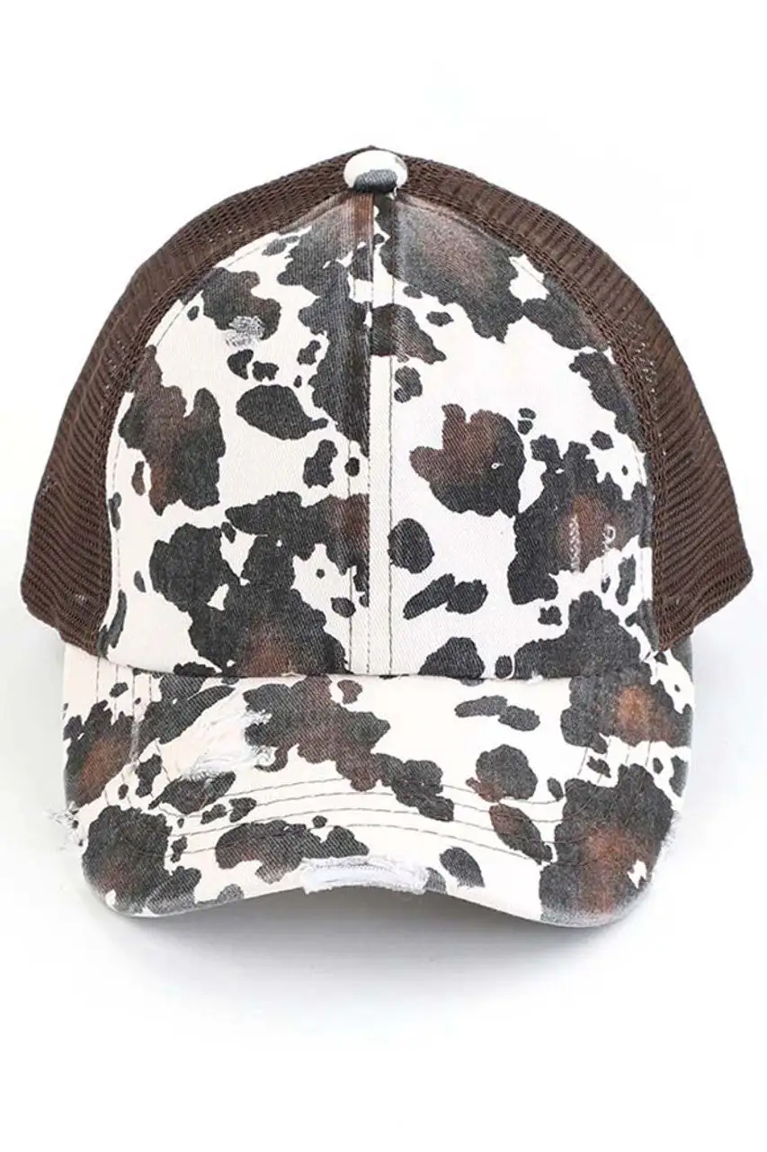 Cow Print Criss Cross Ponycap