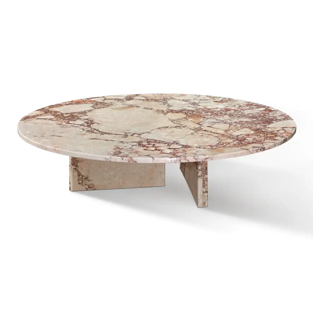 Sculptural Diamond Marble Coffee Table