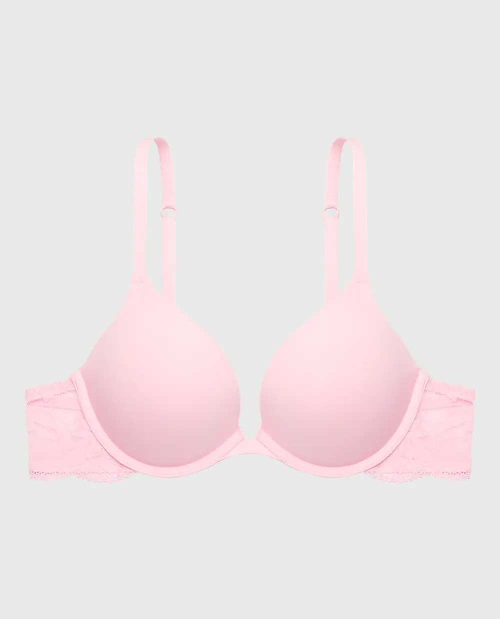 Versatile Smooth Push Up Plunge Bra With Charmed Lace Wing