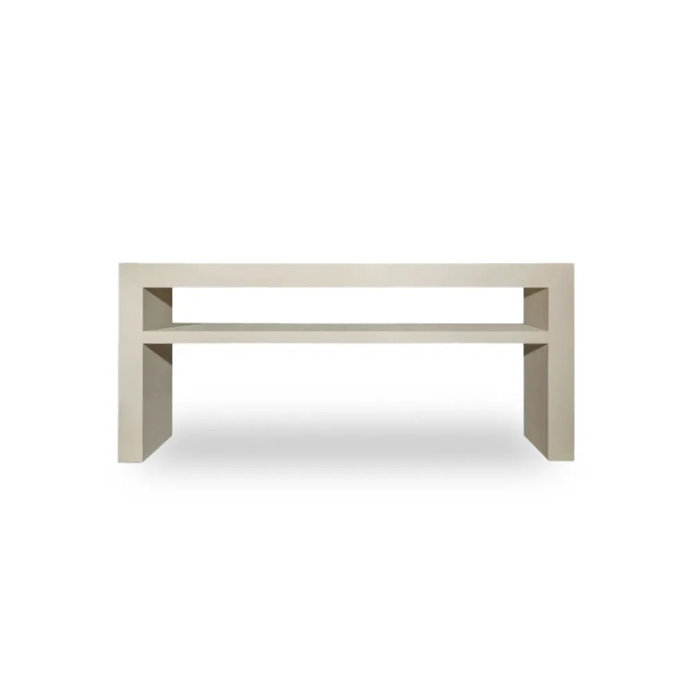 Shelved Waterfall Console Table