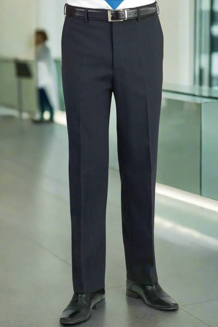 Men's Modern Tailored Fit Flat Front Stretch Suit Trousers