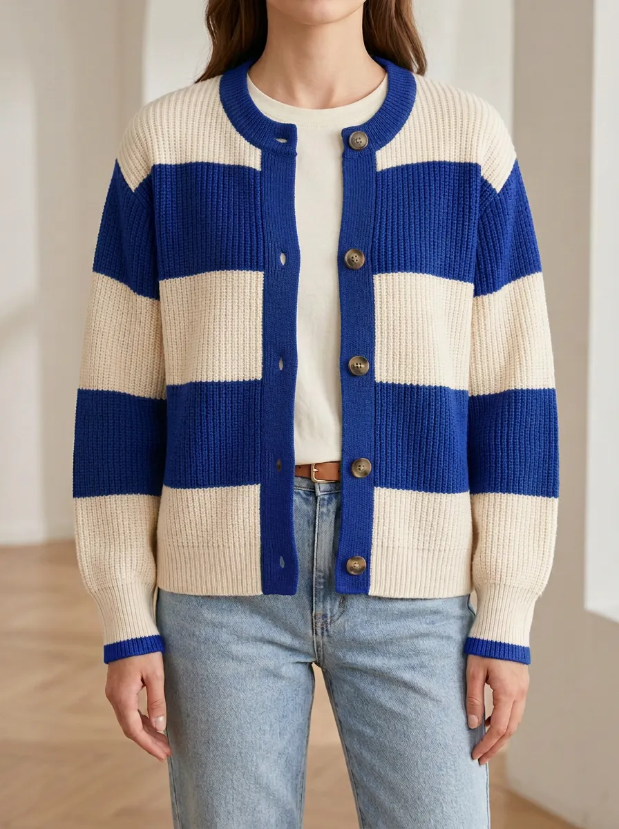 Everyday Rugby Striped Knit Cardigan