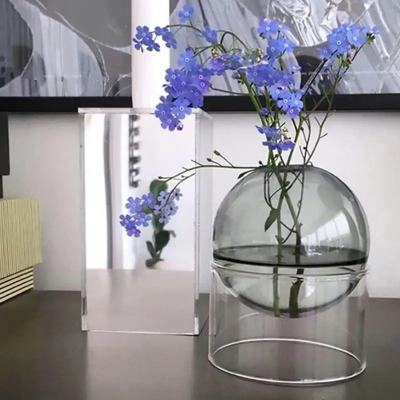 Glass Floral Artificial Decorative Table Vase