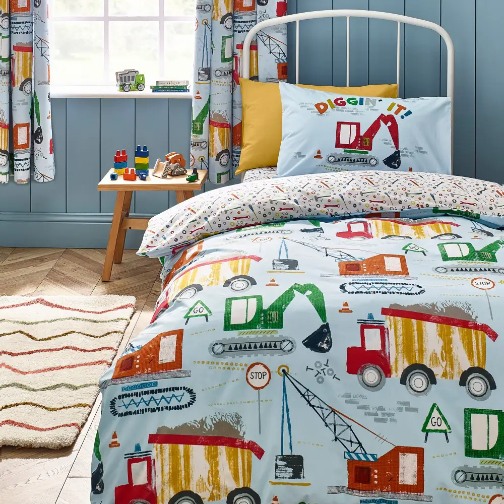 Modern Bedroom Reversible Printed Cotton Duvet Cover Set