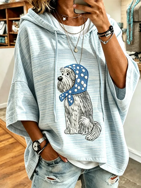 Women'S Casual Pet Dog Cancer Awareness Printed Top