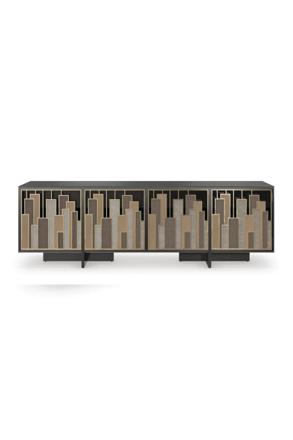 Geometric Patterned Media Cabinet