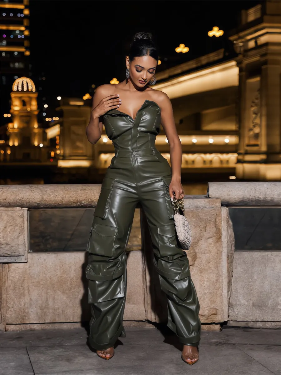 Mabel Faux Leather Jumpsuit