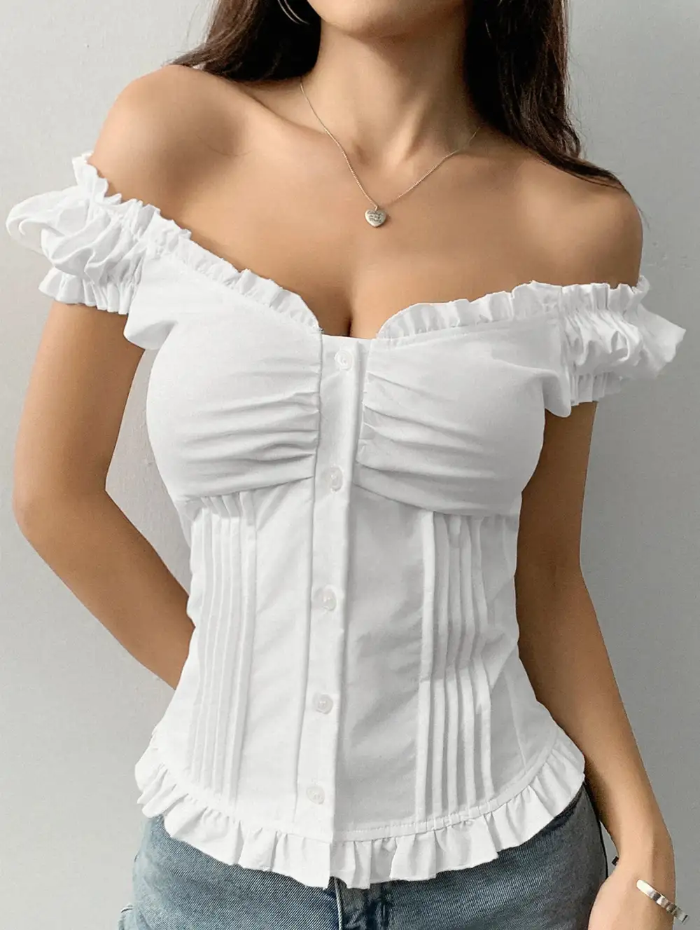 Short Sleeve Ruffled Vest