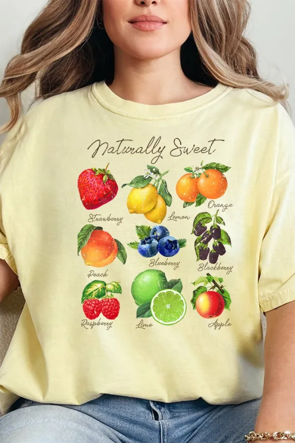 Fruit Puzzle Print Cotton Tee