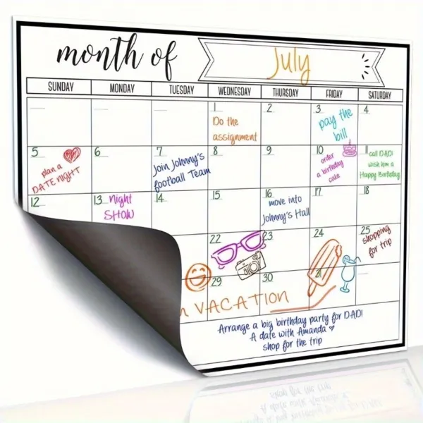 Magnetic Monthly Whiteboard Calendar
